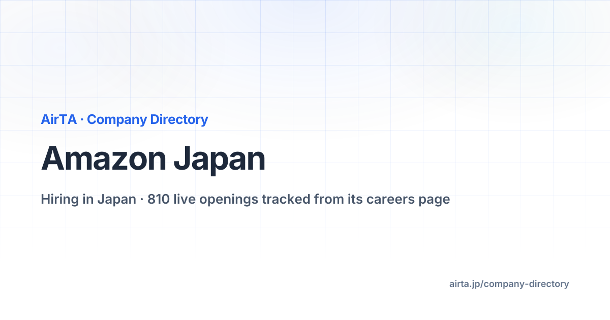 Amazon Japan Jobs in Japan: Live Openings and Company Profile | AirTA